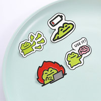 Lot d'épingles en émail Mood Frog – Badges graphiques amusants pour revers, vêtements et sacs à dos