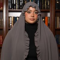 Hijab en Chiffon à Volants de Haute Qualité, Couleur Unie, pour Femmes Musulmanes, Vente en Gros, Fournisseur d'Usine