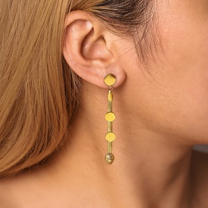 Boucles d'oreilles pendantes à pampilles en acier inoxydable plaqué or 18 carats avec tête de lion, style vintage, pour femme, bijoux de fête tendance - Product Image 3