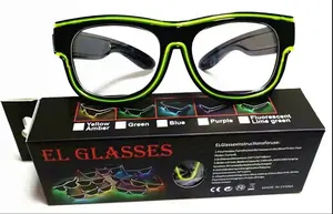 En çok satan USB şarj edilebilir EL tel Led gözlük şeffaf cam Led