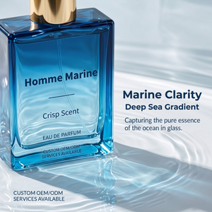 Flacon en verre dégradé bleu imprimé sur mesure OEM ODM, parfum masculin captivant et éclatant, idéal pour un cadeau de Saint-Valentin - Product Image 2