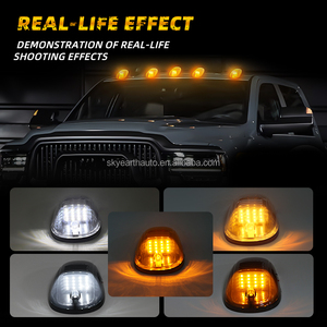 Venta al por mayor 5 en 1 Lente ahumada Cab Marker Roof 9 Led Light para Dodge Ram Pickup Trucks Car Suv Off Road Amber Top Running Lights - Product Image 2