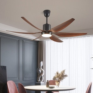 Ceiling Fan <b>Light</b> With Wood Blades 52 Inch Variable Frequency Motor For Living Room And Dining Room Retro Style - Product Image 1