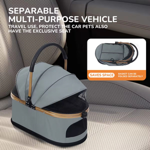 Passeggino pieghevole a 4 ruote di lusso <span class=keywords><strong>per</strong></span> animali domestici con supporto rimovibile a 360 gradi <span class=keywords><strong>per</strong></span> trasportini da viaggio e prodotti da viaggio - Product Image 4