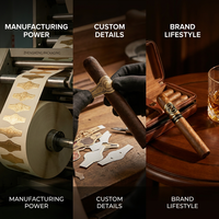 Étiquettes de cigares personnalisées à texture 3D en relief, sceaux de sécurité de luxe en feuille d'argent pour humidor haut de gamme, anneaux étanches de qualité supérieure