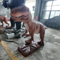 Kapalı Dino Park oyun alanı için Jungle tema dinozor Animatronic modeli küçük robotik Trex