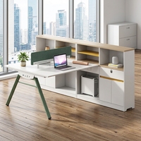 Poste de travail de bureau individuel avec cloison de séparation, bureau informatique moderne, ensemble de mobilier de direction de luxe, vente en gros