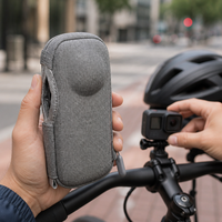 Sac de rangement en cuir personnalisable avec fermeture éclair, étui de protection portable décontracté pour caméra d'action Insta360