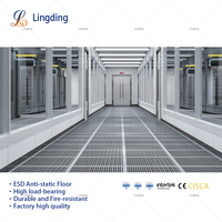Lingding Steel Perfo rated 30-65% Rate Einstellbare Zugangs bodenplatten Anti statische Lüfter kompatible Rechen zentrum Kalt gang kühlung