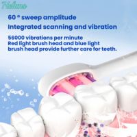 Cepillo de Dientes Eléctrico Inteligente con Cerdas Suaves, Motor de Levitación Magnética, 4 Modos, Cabezal con Luz Roja y Azul, IPX7