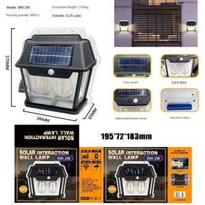 2024 El más nuevo 8M Distancia de detección Tres fuentes de luz Luz LED de pared de carga solar ajustable - Product Image 6
