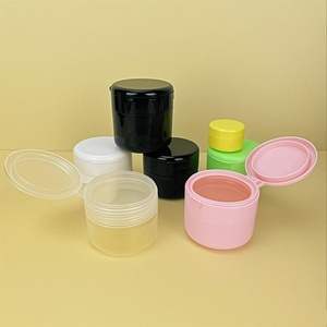 100ml 150ml PP Tooth Powder Container <b>Plastic</b> Round Lid Flip Hinged Cap Remove Makeup Cream <b>Jar</b> Packaging with Flip Cover Spoon - Product Image 1
