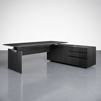 Bureau de direction moderne en L en bois personnalisable avec armoire latérale en MDF, conception modulaire pour optimiser l'espace de travail