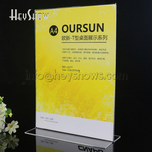 <span class=keywords><strong>A4</strong></span>-A7 Acrylic giá tag chủ và menu đứng rõ ràng PS chất liệu cho quảng cáo nhãn áp phích Đăng giấy Brochure hiển thị đứng - Product Image 2