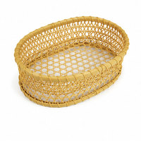 Panier à pain multifonction en rotin tressé écologique, plateau de service pour buffet d'hôtel, panier de présentation ovale pour fruits et en-cas, restaurant