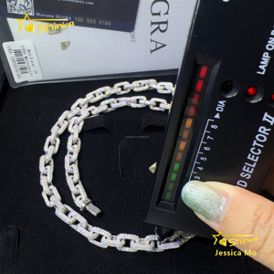 Cadena Franco Infinito de Moissanita de 8mm, de Plata de Ley S925, Estilo Hip Hop, Totalmente Iced Out, Pasa Prueba de Diamante, Joyería de Moda de Gran Venta - Product Image 4