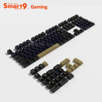 Smart9 PBT Double Shot Gaming Keycap OEM Profile 126Keys Full Set with Extra Keys Closed Letters High End Keycaps
