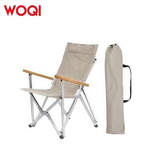 เก้าอี้พับกลางแจ้ง Woqi โครงอะลูมิเนียม ผ้า Oxford สำหรับสวน แคมป์ปิ้ง พกพาสะดวก พร้อมที่วางแขนไม้ - Product Image 2