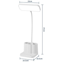 Lampe de bureau LED à brancher, lampe de table à 3 niveaux de luminosité avec lumière blanche fixe, lampe de lecture alimentée par courant alternatif pour le bureau et les études