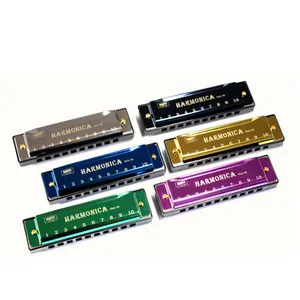 10 Holes Key Of C Blues Harmonica Musical Instrument Educational Toy With Case Chromatic Harmonica