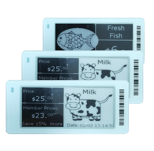 Ble Nfc Eink 2.9 Inch E- Ink Display Ip67 Waterproof Digital Epaper Price Tag Esl Electronic Shelf Label for Seafood Fish Market