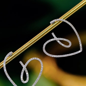 Boucles d'oreilles en or 18 carats avec design cœur Xinfly, 0,72 ct, bijoux fins naturels - Product Image 5