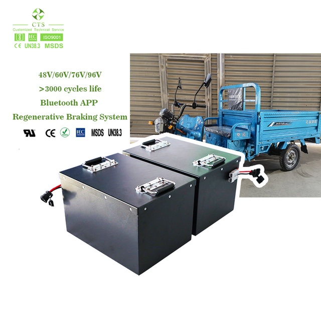 CTS Factory Price 60V 72V 100Ah 200Ah LiFePO4 Battery Pack Long Life Adaptable to Electric Cars and Tricycles.