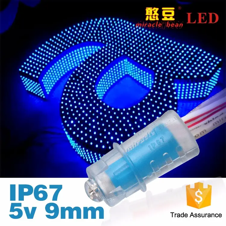 WS2811 Lampu LED Piksel RGB 5V 12V, Lampu Led Piksel Pintar, Lampu Hias 12Mm Penuh Warna, Led Piksel 12Mm