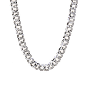 <span class=keywords><strong>Collier</strong></span> pour homme <span class=keywords><strong>en</strong></span> <span class=keywords><strong>argent</strong></span> 925, plaqué or 14K, style italien, maillons simples, motif fleur, denim, cubain, cadeau - Product Image 1