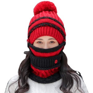 <span class=keywords><strong>Ensemble</strong></span> <span class=keywords><strong>écharpe</strong></span> chapeau de Ski, chaude, tricotée, 3 pièces, pour femmes, foulard épais, <span class=keywords><strong>bonnet</strong></span>, couverture faciale, offre spéciale, collection hiver, - Product Image 1
