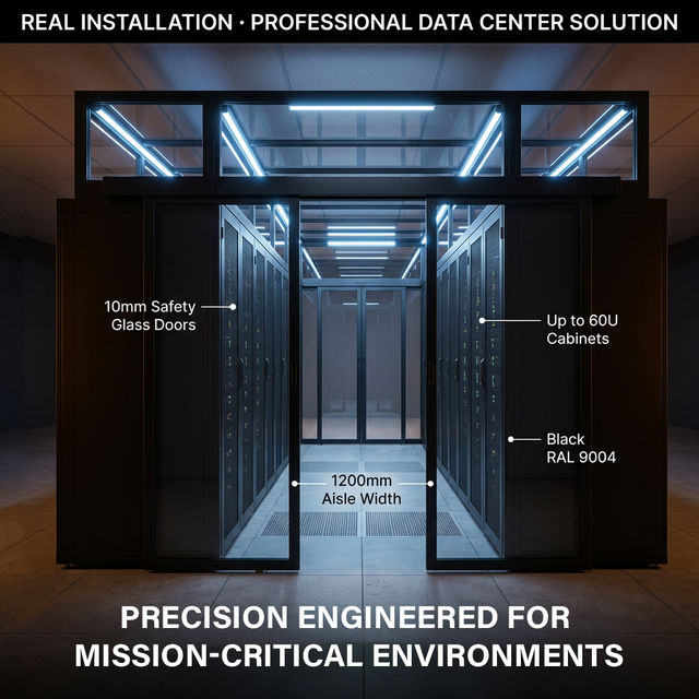 Smart Cold Aisle Containment System for Server Room Efficient Cold Air Isolation and Automatic Fire Linkage Ceiling Windows