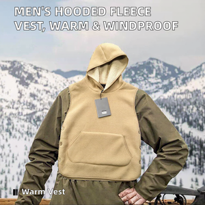 Chaleco con Capucha para Hombre, Cálido, Impermeable y Cortavientos, de Forro Polar y Lana de Cordero, para Otoño e Invierno, 380g - Product Image 2