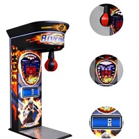 Machine de jeu d'arcade commerciale à monnayeur pour test de réflexe avec sac de frappe de boxe, construction en plastique et métal, réaliste, 1 an de garantie, en anglais