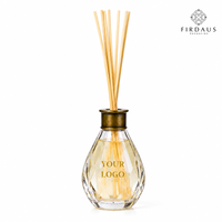 Firdaus OEM ODM Bouteille vide en verre pour diffuseur à bâtonnets, couleur, forme et logo personnalisables, fournisseur en gros