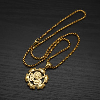 Collier pendentif crâne en acier inoxydable style punk vintage, tendance hip-hop personnalisé pour homme MGXL482