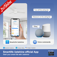 Kipas Angin Plafon 1stshine 52 Inci Bilah MDF Kontrol Remote Desain Modern Rumah Pintar Efisien Berkualitas Dengan Lampu LED