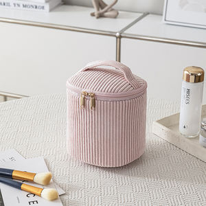 Offre Spéciale gros Portable velours côtelé tissu dame voyage organisateur bin cosmétique maquillage bac de rangement crayon panier ensemble de 4 pièces - Product Image 4