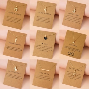 2023 bijoux de mode plaqué or inspirant Femme collier bon <span class=keywords><strong>Karma</strong></span> Message carte colliers pour les femmes - Product Image 1