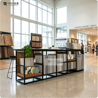 Présentoir modulaire personnalisé pour carreaux, îlot de sol en métal, support d'échantillons, système de rangement pour salle d'exposition, présentoir pour céramique, marbre et pierre