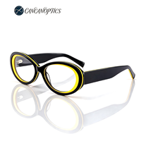 Kacamata Cat Eye Unisex Optik Vintage Oval Bingkai Lensa Bening Fashion Ramah Lingkungan Solid Harian Kantor Kacamata ZH8861 Grosir