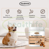 Friandises à mâcher au champignon Queue de dinde pour chiens, gomme à mâcher au champignon, compléments alimentaires pour la santé des animaux de compagnie