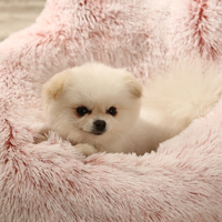 Fabricant en gros de produits pour animaux de compagnie avec logo personnalisé, fournisseur de lits en peluche pour chiens et chats avec oreilles