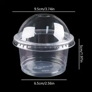 Disposable Clear Plastic Cups For Party Coffee Yogurt Cake Dessert Milkshake Ice Cream Cold Drink Plastic Ice Cream Cup With Lid