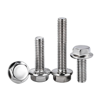 Vis à tête hexagonale à embase, norme GB5789, en acier inoxydable 304, petite série, fixations industrielles, finition brute, grade A2, tailles M6 M8 M10