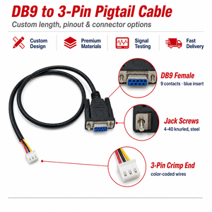 <span class=keywords><strong>สาย</strong></span>เคเบิล DB9 ตัวเมีย ต่อกับขั้วต่อ PH2.0 แบบ 3 ขา ความยาว 1.5 เมตร ขนาด 24AWG <span class=keywords><strong>สาย</strong></span>เคเบิล RS232 สำหรับ PLC ควบคุมอุตสาหกรรม - Product Image 2