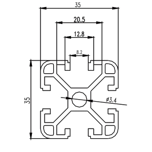 3535 באיכות גבוהה anodized t מותאם אישית חריץ גודל אלומיניום בגודל מרובע עבור פלטפורמת תעשייתי קישוט מדרגות קישוט - Product Image 2