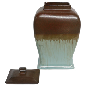 Vaso in ceramica con coperchio, elegante vaso per fiori, per soggiorno, decorazione per la casa, camera da letto, ufficio, pezzo decorativo - Product Image 2