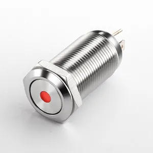 IP67 Latching Self Lock Push Button Switch Momentary Metal Power Button Waterproof Switch 16mm 5A Red Green LED 12V 24V 220V
