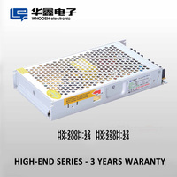 HX-250H-12 Qualité MW LRS 250-12 AC 110V/220 250W Transformateur de pilote CC 12V Alimentation LED sans ventilateur pour éclairage de module LED