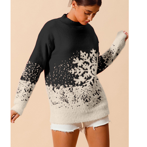 Năm mới 2024 Áo len len thiết kế quà tặng giáng sinh mềm mại ấm áp dài tay áo kỳ nghỉ Mẫu Tops dành cho phụ nữ - Product Image 4